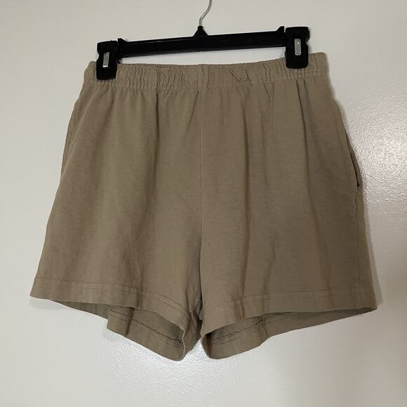 Talentless tan high waist lounge sporty shorts size small - Picture 1 of 5